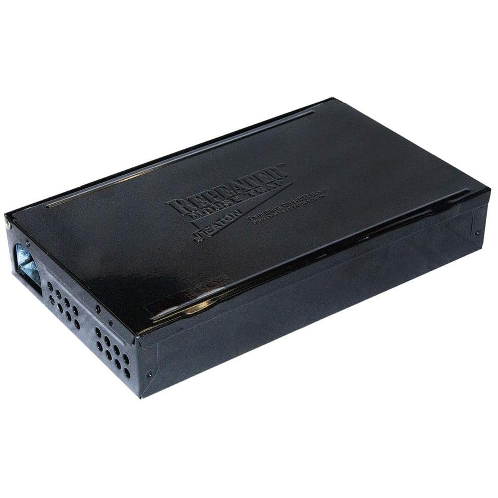 Repeater Low Profile Multi Catch Mouse Trap with Solid Steel Lid in Black Powder Coat Finish (12-Pack) - Hercitys