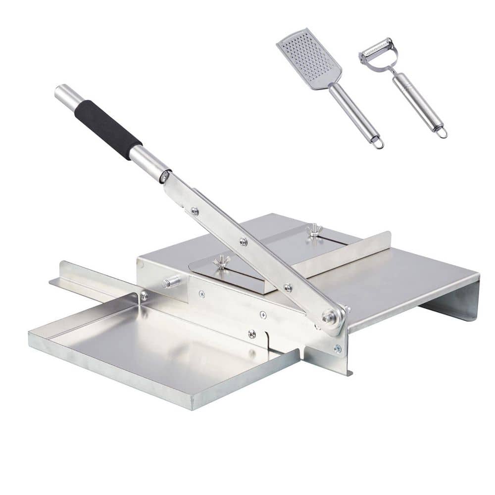 Manual Meat Slicer with 9.5 in. Stainless Steel Blade, Frozen Meat Vegetables Deli Food Slicing Machine - Hercitys