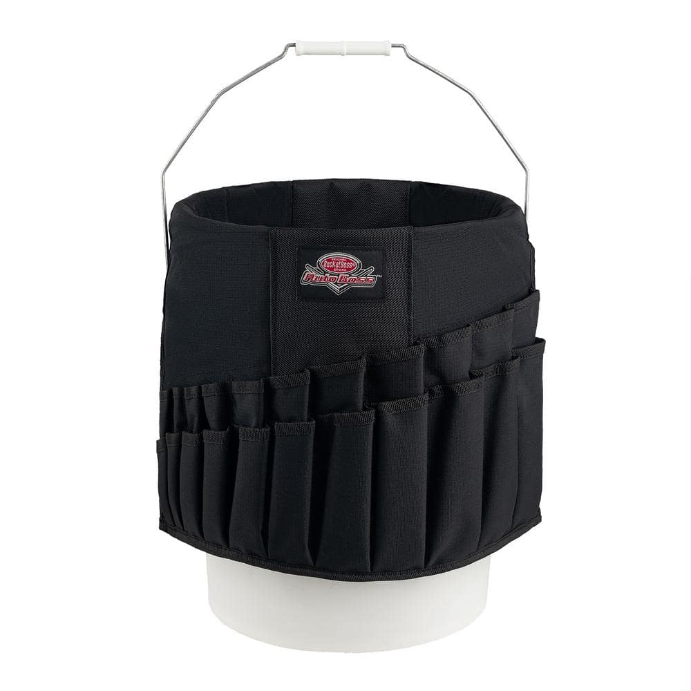 Wrench Boss 5 Gal. Bucket Tool Organizer with 44 Pockets for Wrench Sets and Open Center Bulk Storage in Black - Hercitys