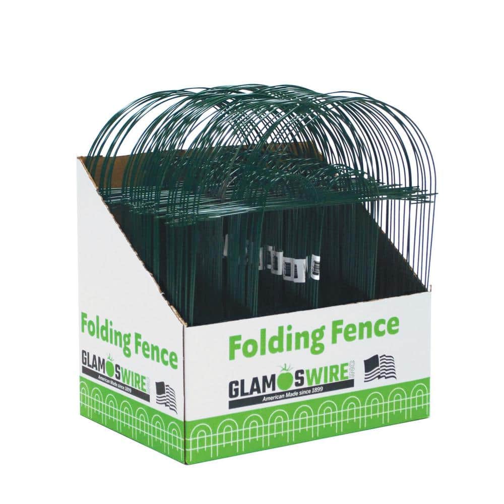 Glamos Wire 18 in. Folding Fence Green (12-Pack) - Hercitys