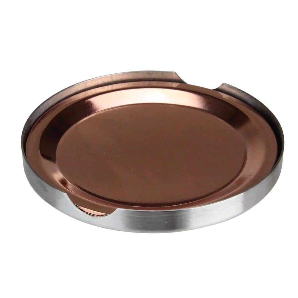 Set of 4 Stainless Steel Copper Finish Tabletop Coasters – 3.75 in. - Hercitys