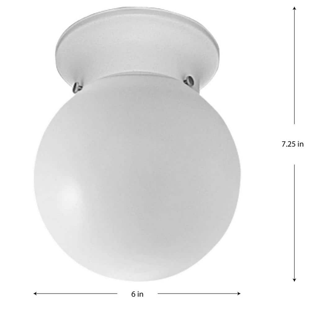 White 1-Light Flush Mount with White Glass - Hercitys