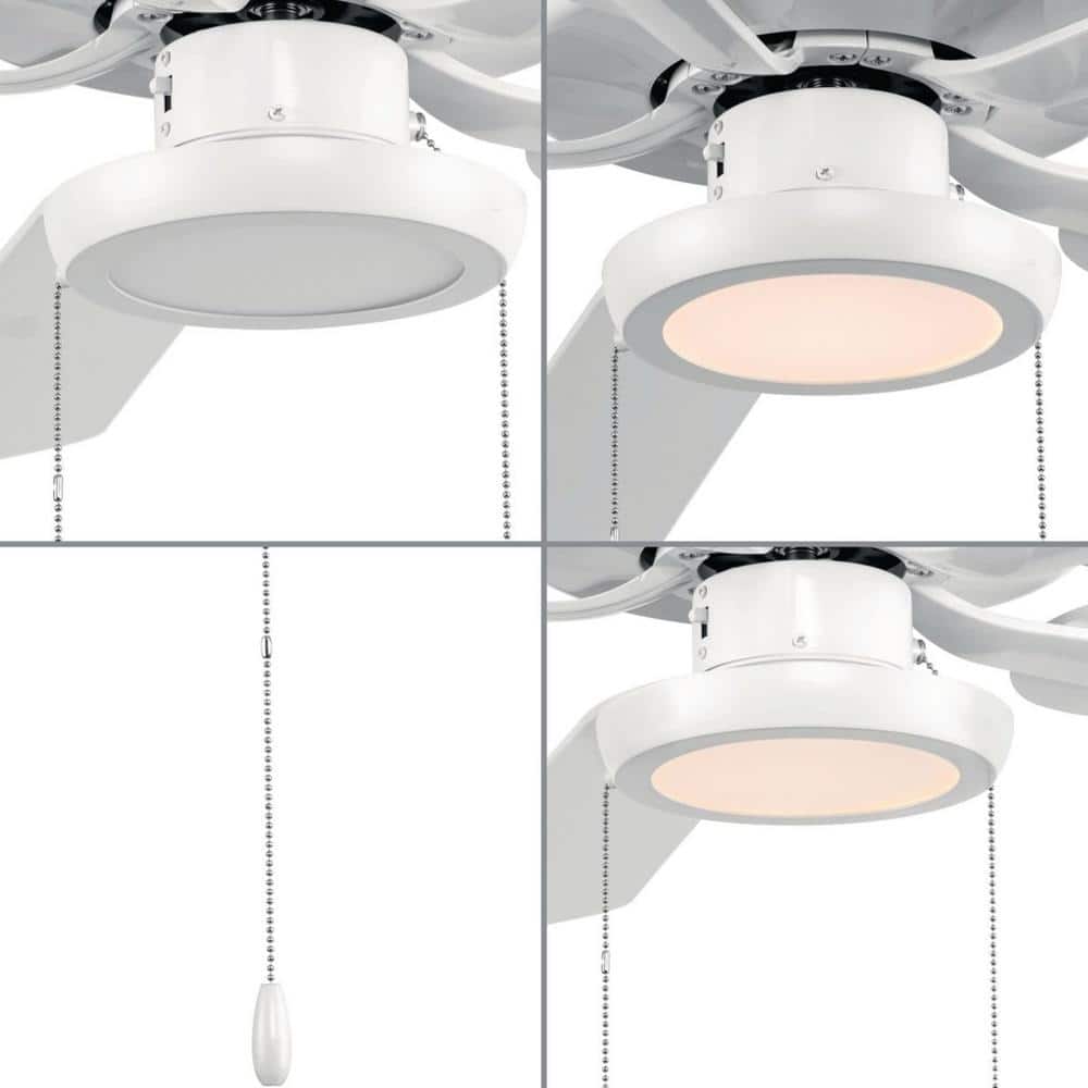 AirPro 7 in. Satin White Integrated LED Edgelit Ceiling Fan Light Kit with White Opal Shade - Hercitys