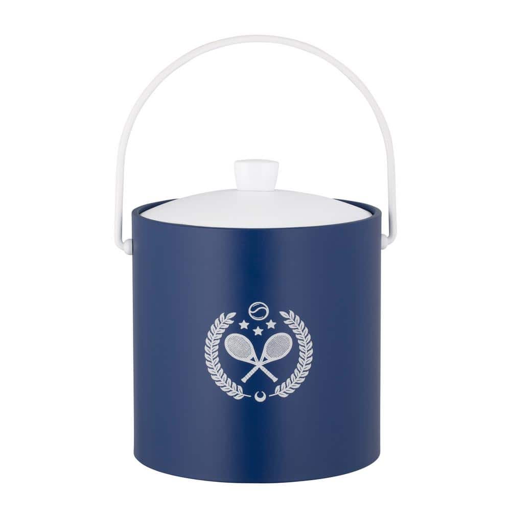 PASTIMES Tennis 3 qt. Royal Blue Ice Bucket with Acrylic Cover - Hercitys