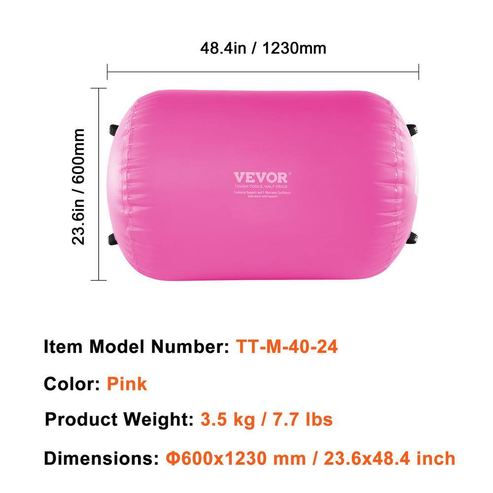 Air Mat Tumble Track Air Spot 48.4 in. L x 23.6 in. W x 23.6 in. Thick Inflatable Air Roller 7.89 sq. ft. Pink - Hercitys