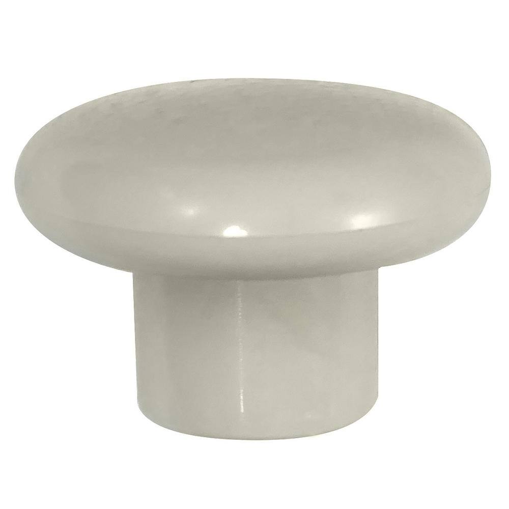 Plastics 1-1/4 in. Bone Round Cabinet Knob (25-Pack) - Hercitys