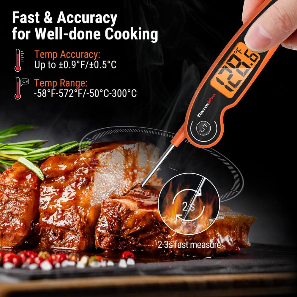 TP605W Waterproof Digital Instant Read Meat Thermometer Food Candy Cooking Kitchen Thermometer with Magnet and Backlight - Hercitys