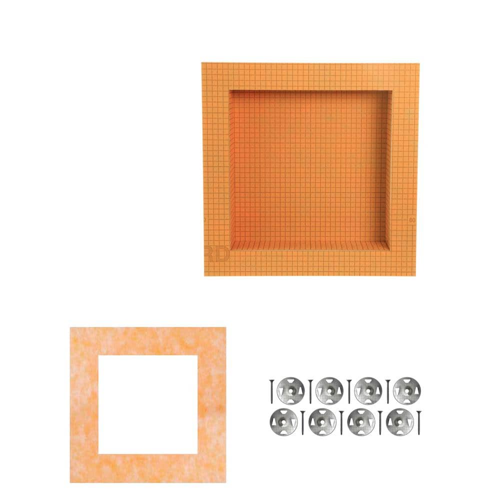 Kerdi-Board-SN Shower Niche with Frame 12 in. W x 12 in. L x 0.5 in. T Underlayment for Tile - Hercitys