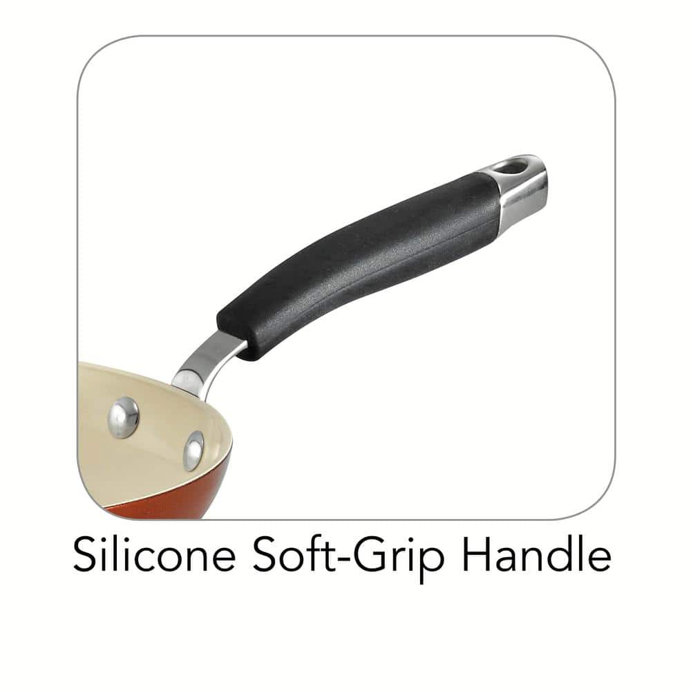 Style Ceramica 8 in. Aluminum Ceramic Nonstick Frying Pan in Metallic Copper - Hercitys