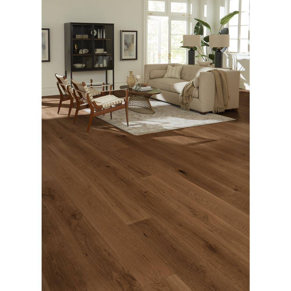 Pueblo Euro Oak 9/16 in. T x 8.66 in. W Tongue and Groove Wire Brushed Engineered Hardwood Flooring (31.25 sqft/case) - Hercitys
