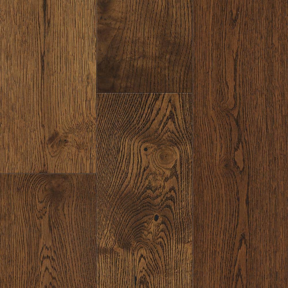 Gingerbread Oak White Oak 1/4 in. T x 6.5 in. W Click Lock Wire Brushed Engineered Hardwood Flooring (21.7 sq.ft./case) - Hercitys