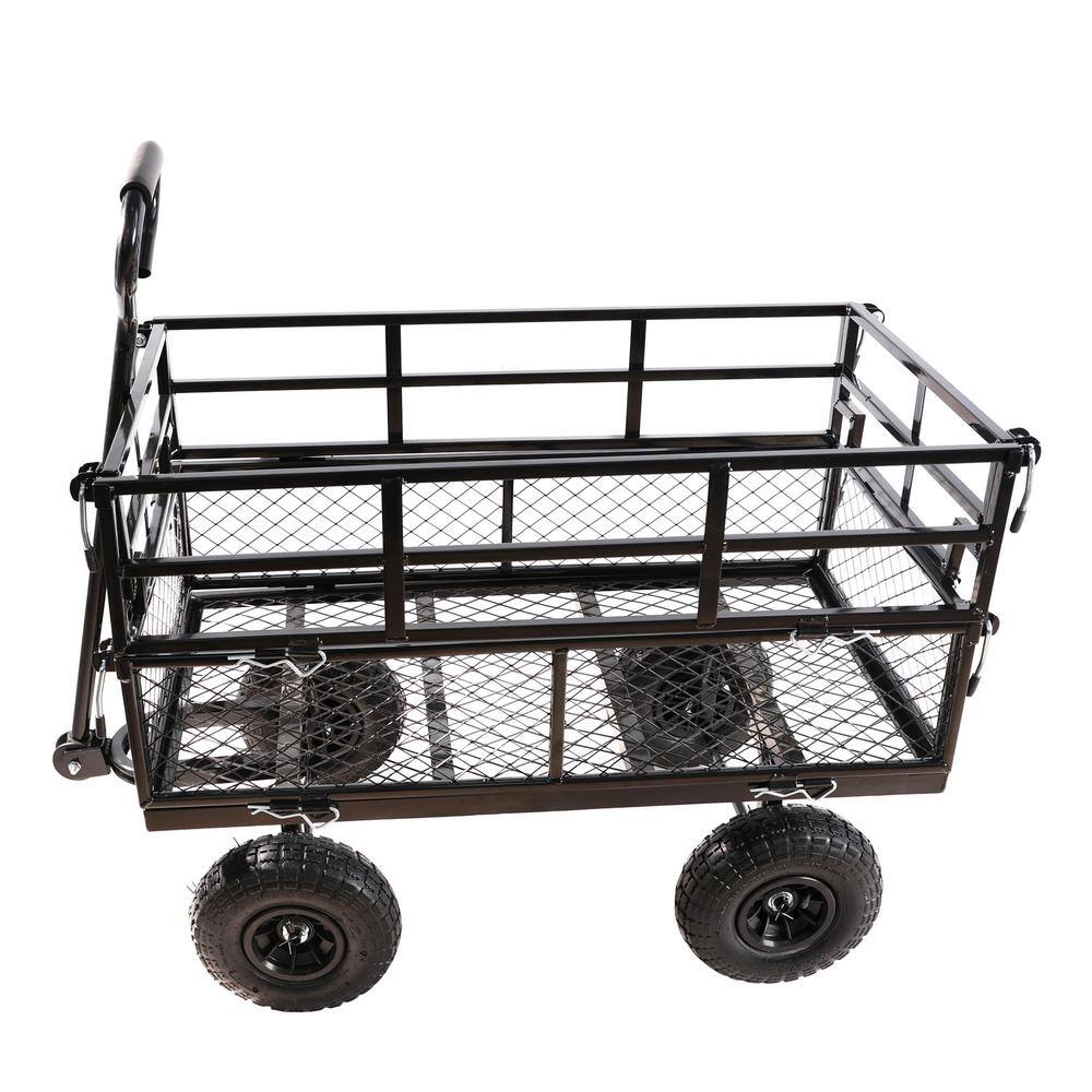 6 cu. ft. Metal Garden Cart, Black - Hercitys