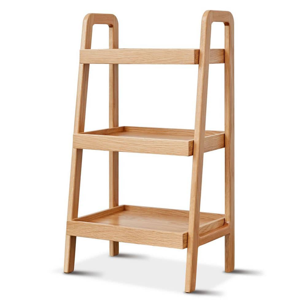 Yellow 3-Tier Beech Wood Shelving Unit (17.7 in. W x 31.5 in. H x 12.6 in. D) - Hercitys