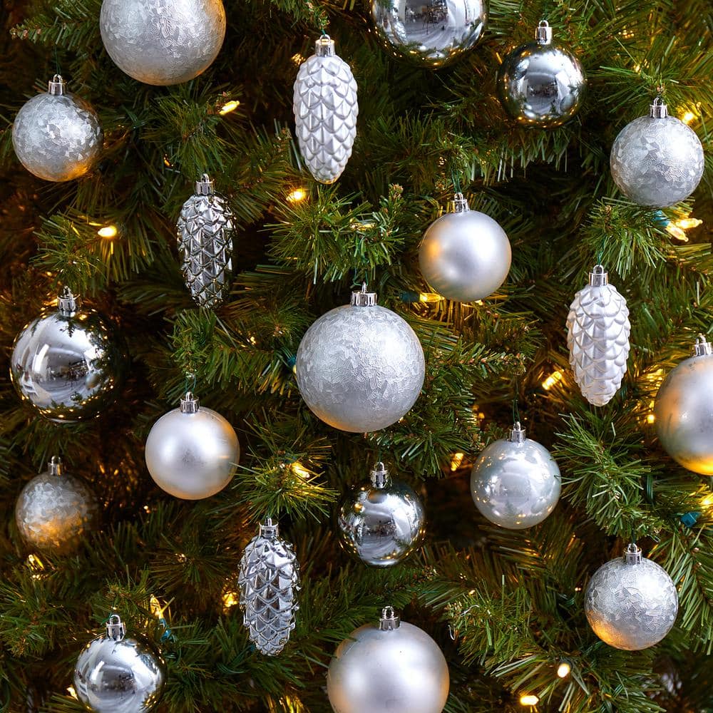 Shatterproof Holiday Christmas Lux Ornament Set with Re-Usable Storage Container (23-Pack) - Hercitys