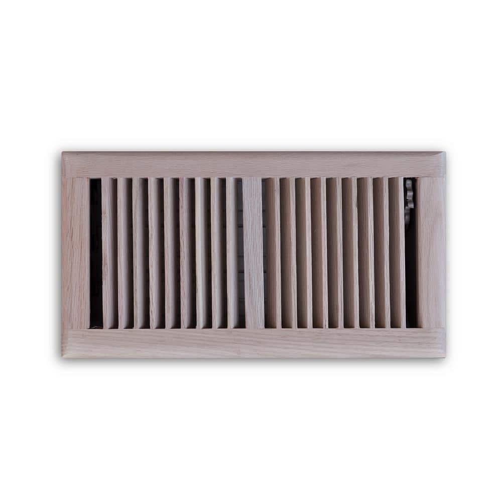 Oak Wood 6 in. x 12 in. 2-Way Wooden Floor Register in Unfinished - Hercitys