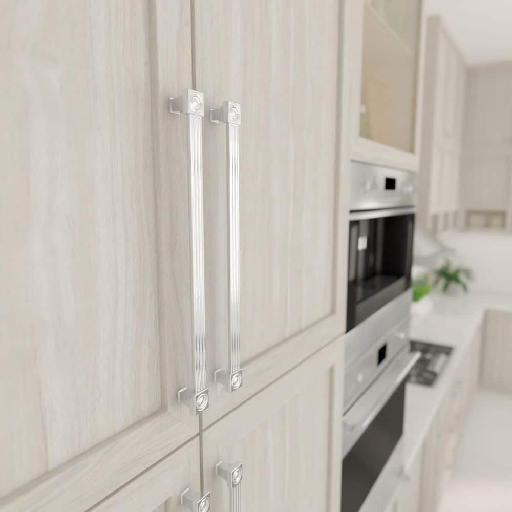 Verona Collection 12-5/8 in. (320 mm) Vintage Chrome Rectangular Cabinet Bar Pull - Hercitys
