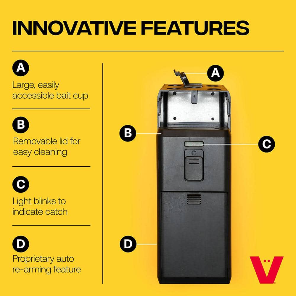 Humane Battery-Powered Easy-to-Clean No-Touch Instant-Kill Indoor Electronic Rat Trap - Hercitys