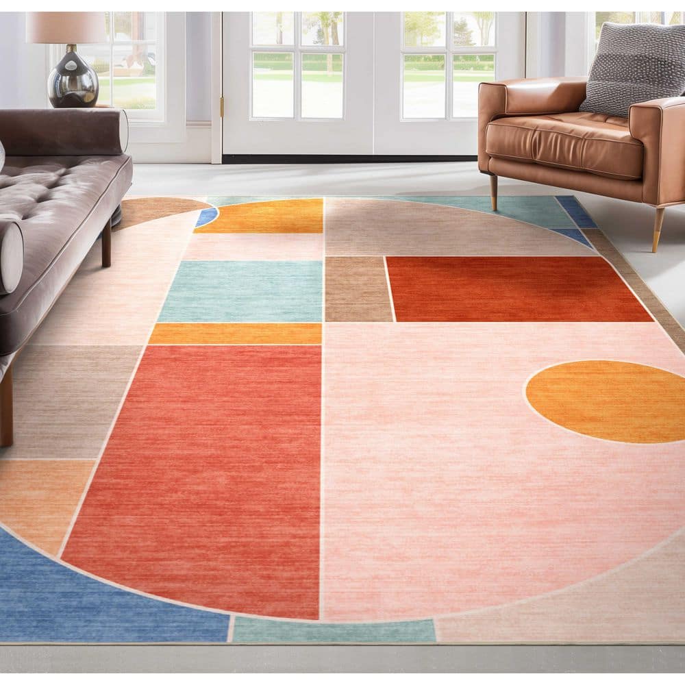 Apollo Essence Modern Geometric, Multi 5 ft. 3 in. x 7 ft. 3 in., Area Rug - Hercitys