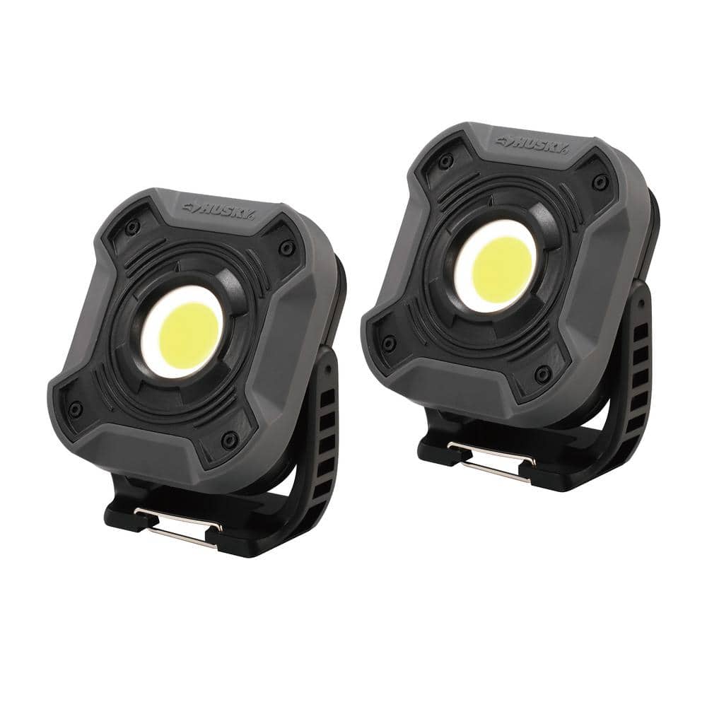 800-Lumen LED Utility Lights 2-Modes with Magnetic Handle and Batteries (2-Pack) - Hercitys