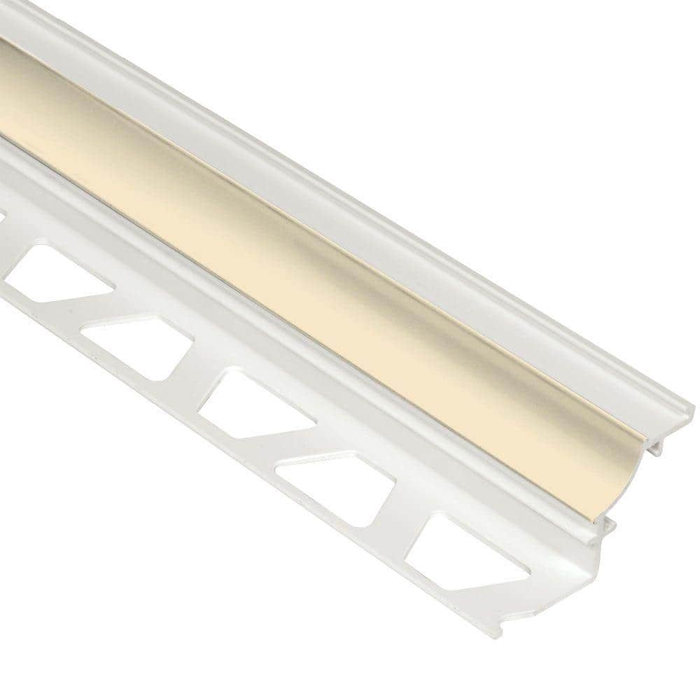 Dilex-PHK Sand Pebble 3/8 in. x 8 ft. 2-1/2 in. PVC Cove-Shaped Tile Edging Trim - Hercitys