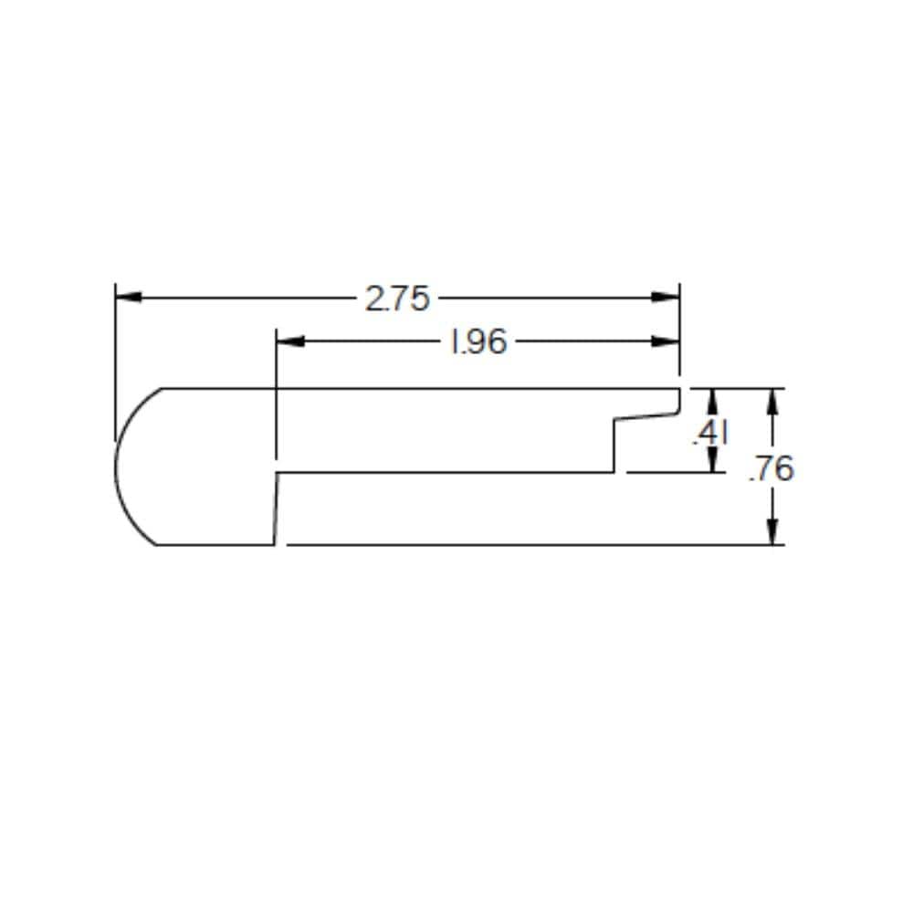 Arthur 0.38 in. Thick x 2.78 in. Wide x 78 in. Length Hardwood Stair Nose - Hercitys