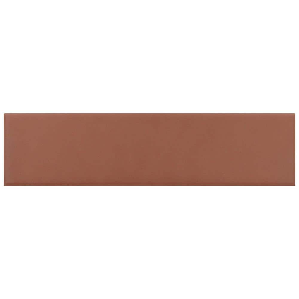 Arte 1.97 in. x 7.87 in. Matte Red Ceramic Subway Wall and Floor Tile (6.458 sq. ft./Case) (60-Pack) - Hercitys