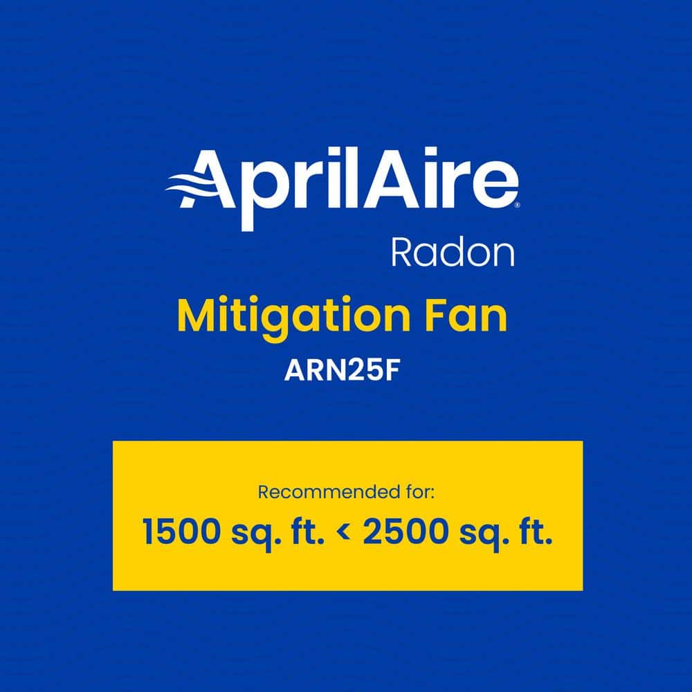 ARN25F Radon Mitigation Fan Kit, 375 CFM with 6 in. Inlet and Outlet Openings - Hercitys