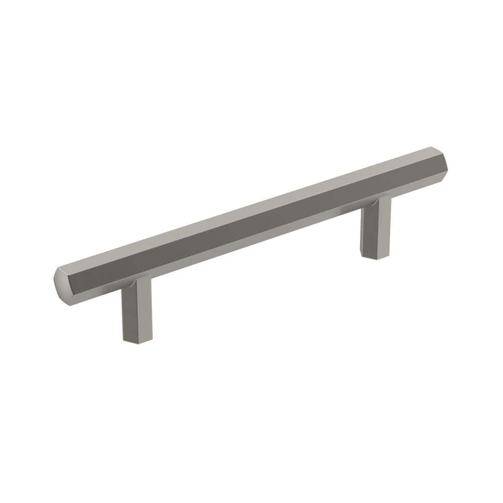 Caliber 3-3/4 in. (96mm) Modern Satin Nickel Bar Cabinet Pull - Hercitys