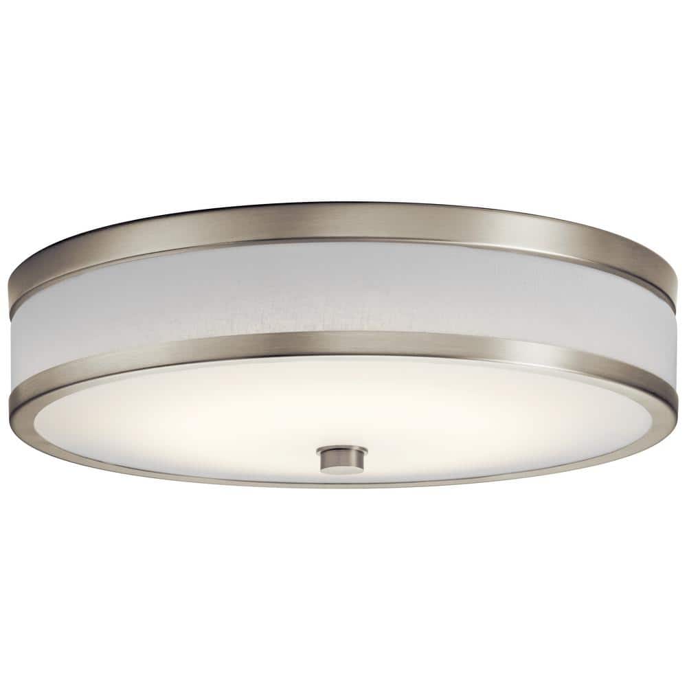 Pira 15 in. Brushed Nickel Integrated LED Traditional Hallway Flush Mount Ceiling Light - Hercitys