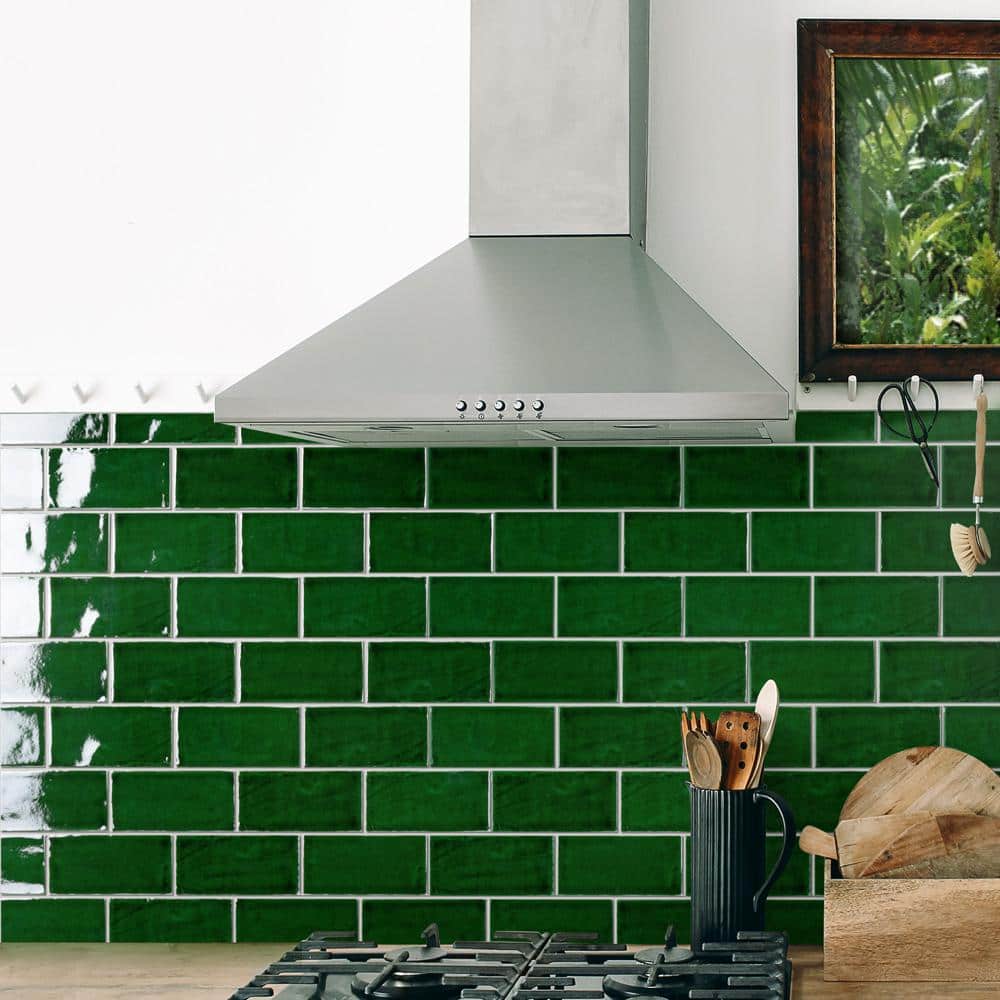 Viva Antic Verde 3 in. x 6 in. Ceramic Wall Tile (4.16 sq. ft./Case) - Hercitys