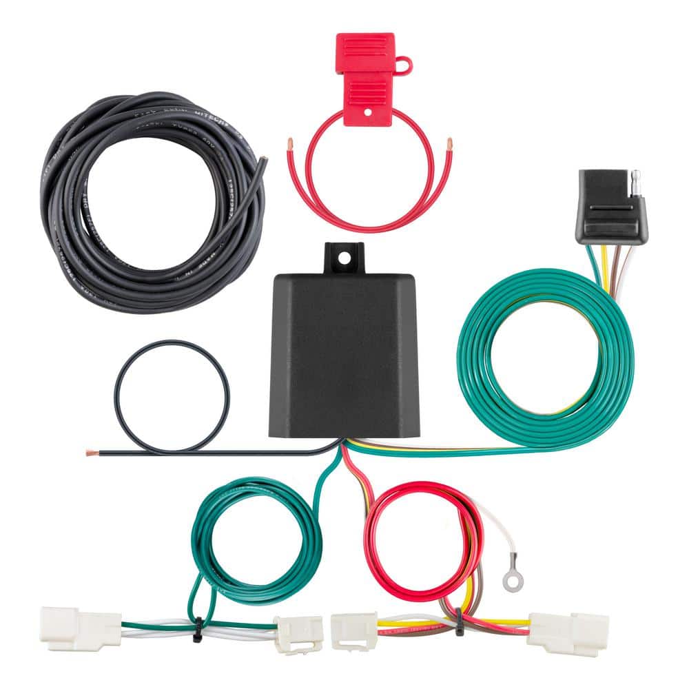 Custom Vehicle-Trailer Wiring Harness, 4-Way Flat Output, Select Toyota Avalon, RAV4, Quick Electrical Wire T-Connector - Hercitys