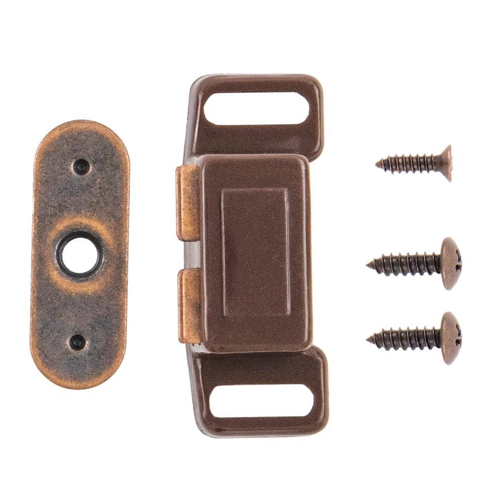 Catches 1-1/2 in. (38 mm) Statuary Bronze Magnetic Catch (25-Pack) - Hercitys