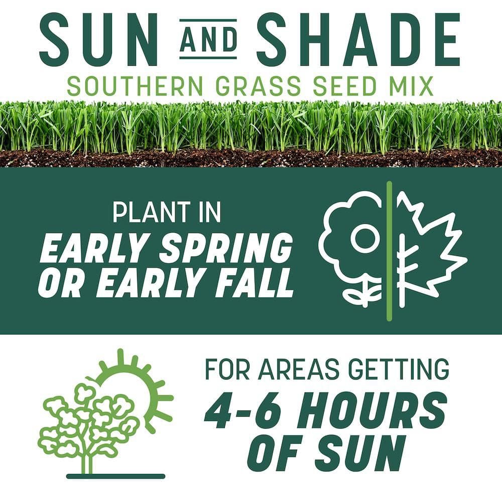 Smart Seed Sun and Shade South 20 lb. 6,660 sq. ft. Grass Seed and Lawn Fertilizer - Hercitys