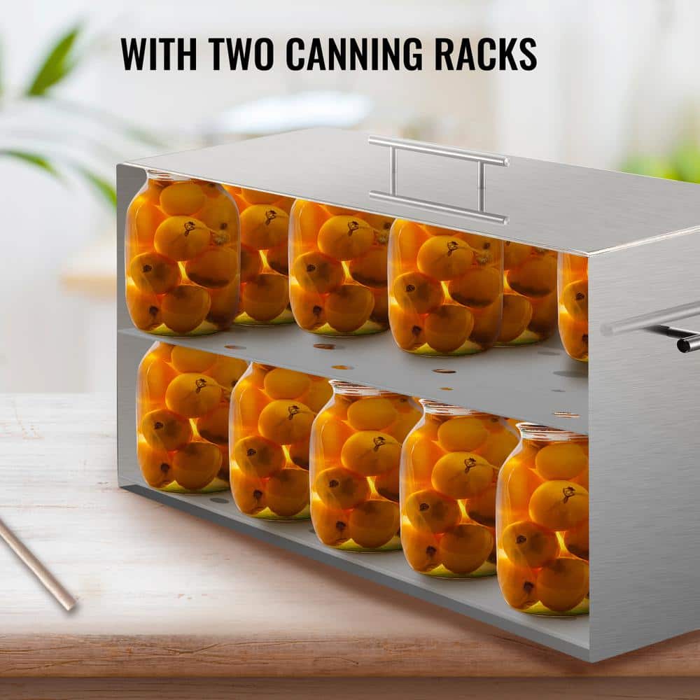 Water Bath Canner 15 qt. Stove Top Canner Pot Boiling Water Canners with 2 Canning Racks 304 Food Grade Stainless Steel - Hercitys