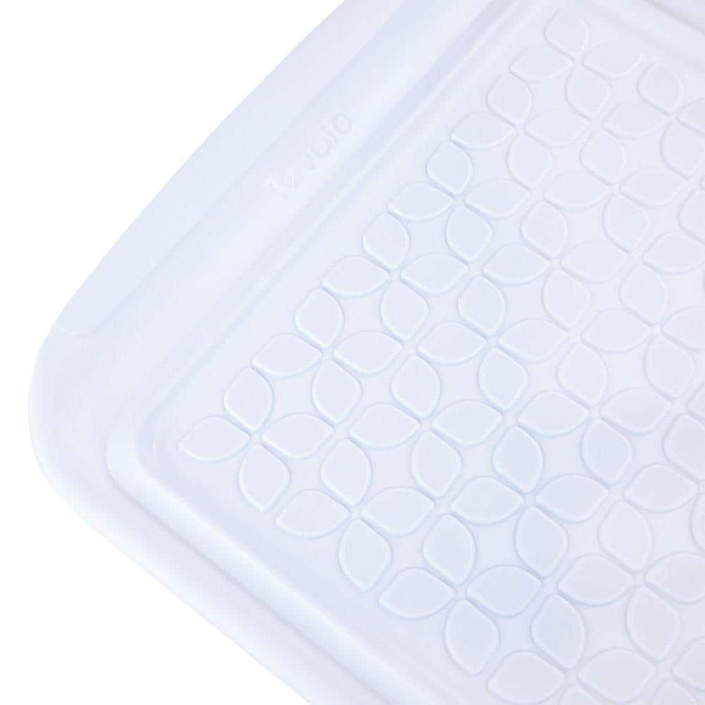 White/Blue Melamine Marinade Tray with Lid – 17 x 10 in. - Hercitys