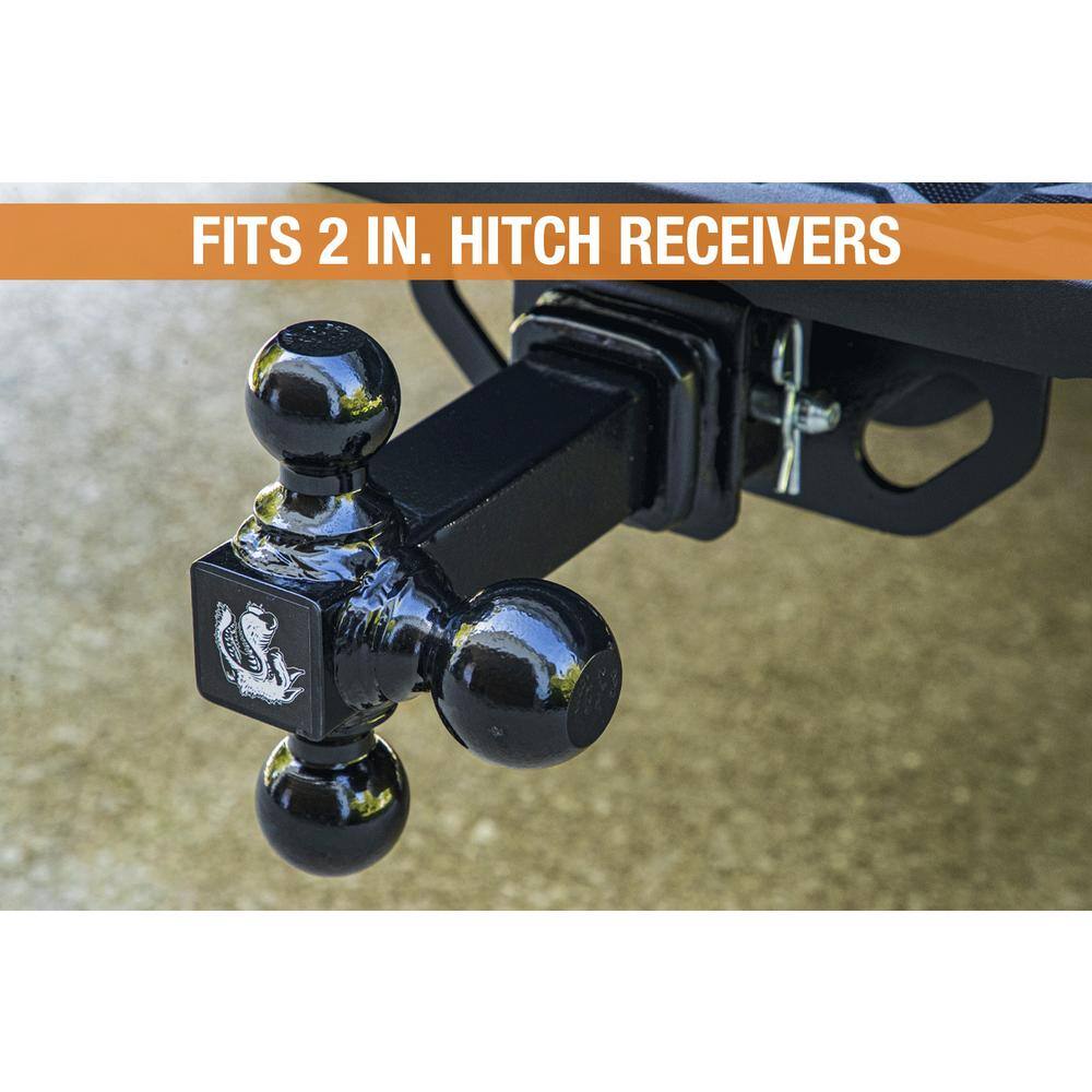 Tri-Ball Hitch-Solid Shank with Black Towing Balls - Hercitys
