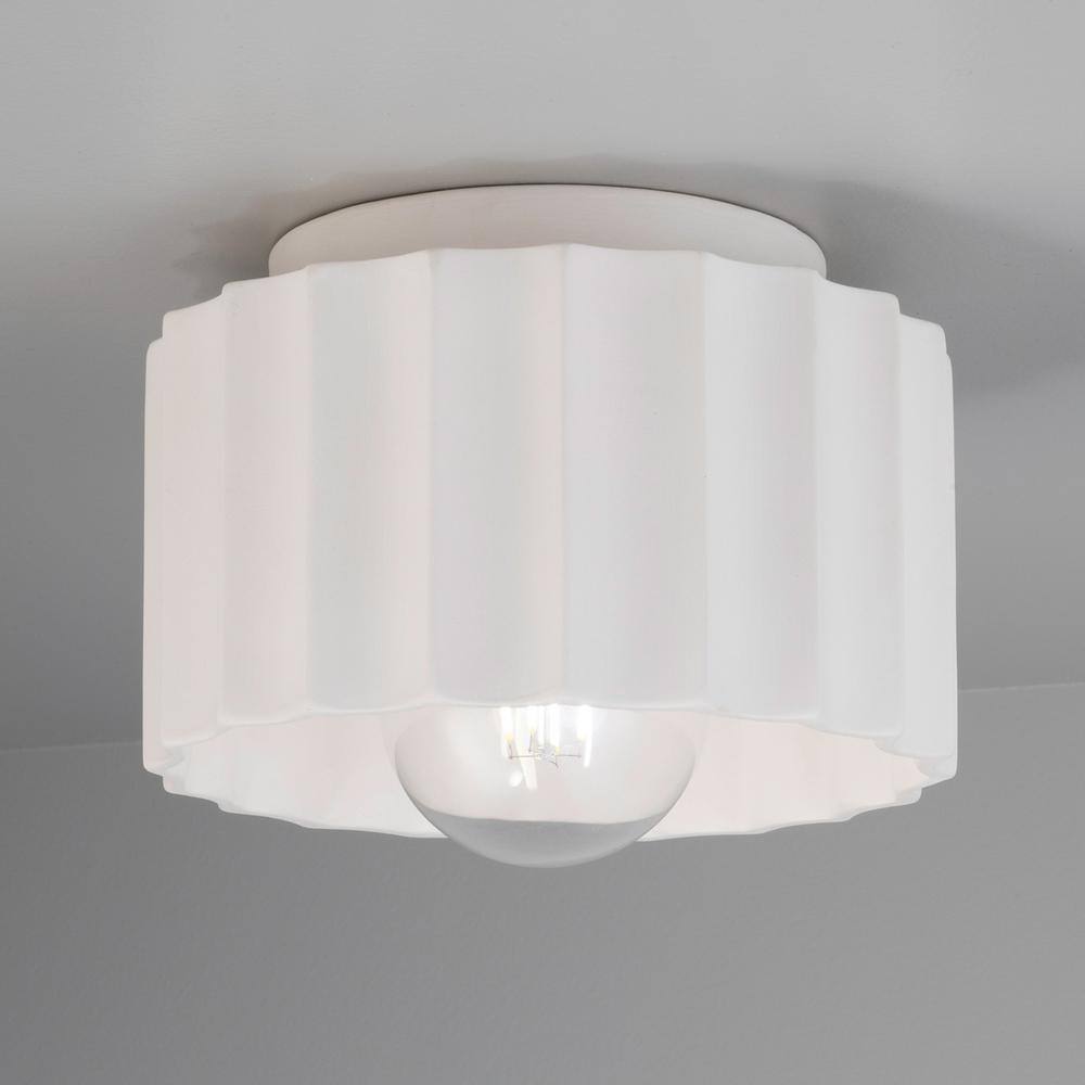 Radiance Collection 8 in. 1-Light Bisque Flush-Mount - Hercitys