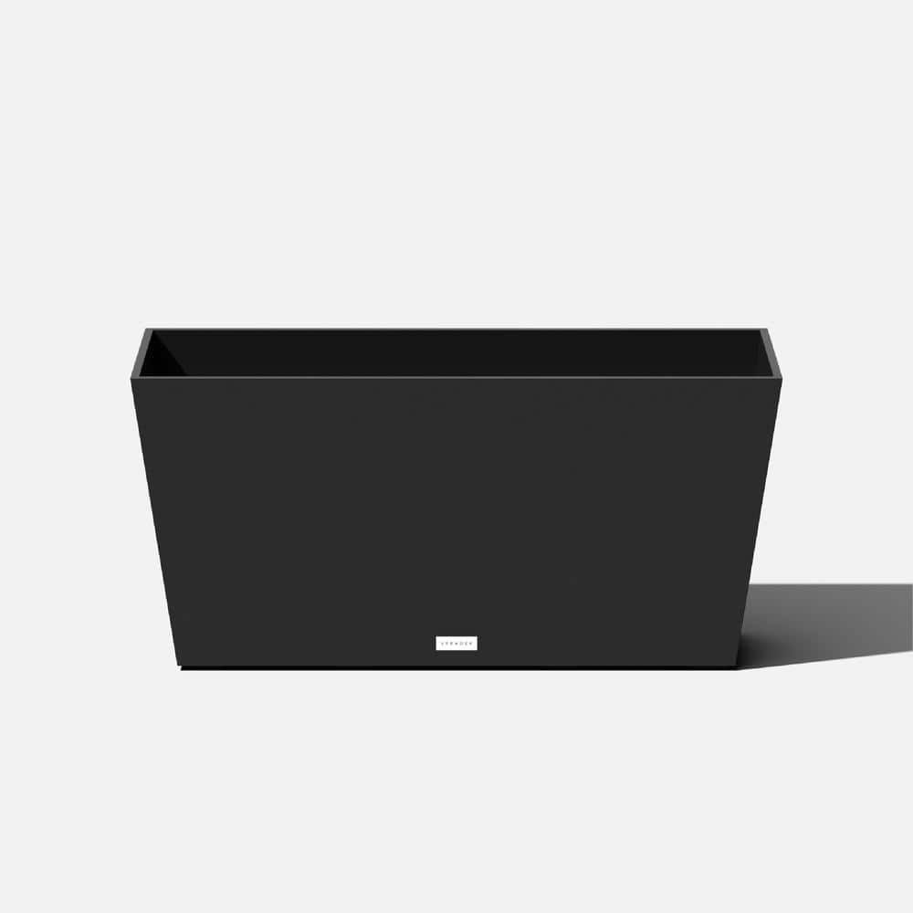 Midori 31 in. x 9 in. Black Trough Plastic Planter - Hercitys