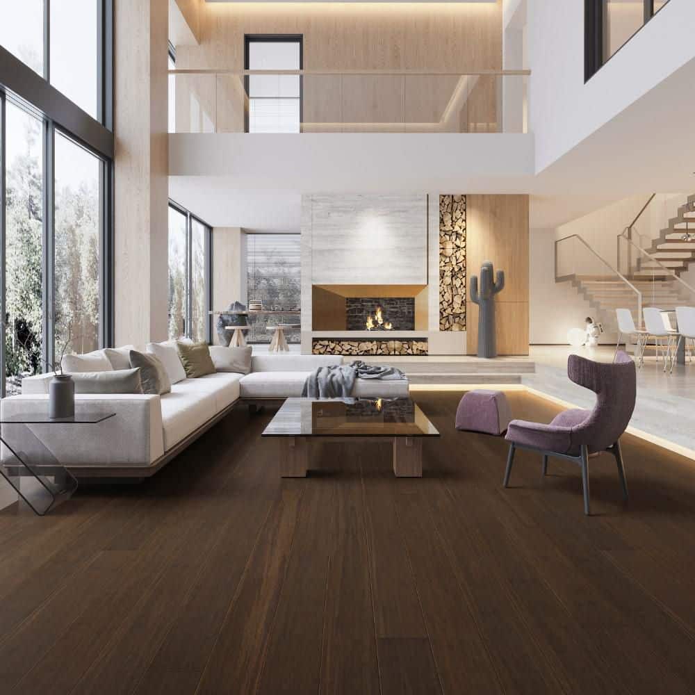 Strand Woven Soothing Cocoa 1/2 in. T x 5 in. W x 72-7/8 in. L, T AND G, Prefinished, Bamboo Flooring 20.7 sq. ft. /Case - Hercitys