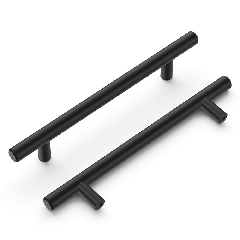 Bar Pulls 5-1/16 in. (128 mm) Center-to-Center Matte Black Finish Cabinet Pull (10-Pack) - Hercitys