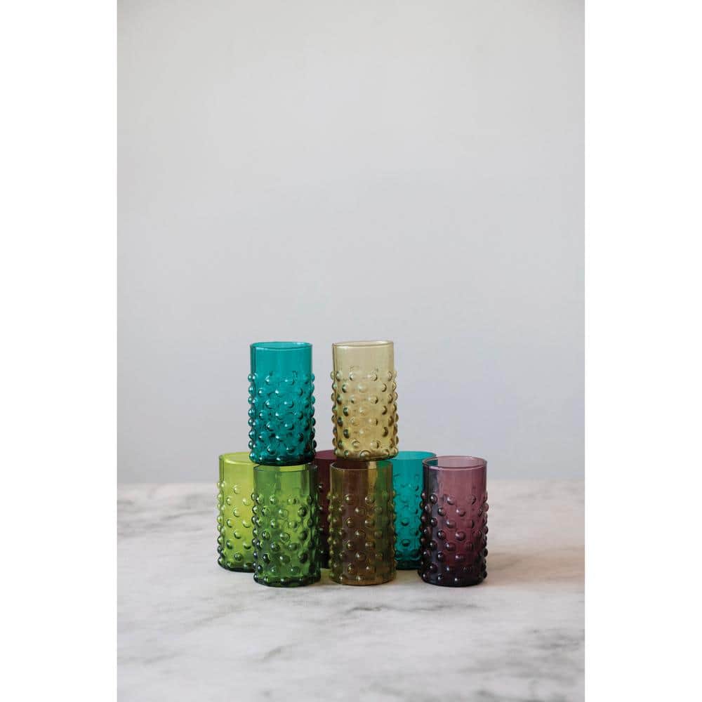 Multi-Colored Hobnail Drinking Glass (Set of 4 Colors) - Hercitys