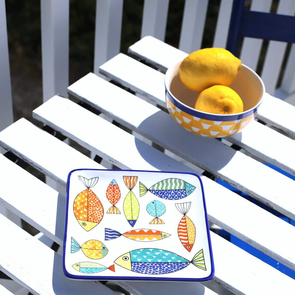 Fresh Catch Collection 7 1/4 in. Canape Plates, Appetizers (Set of 4) - Hercitys