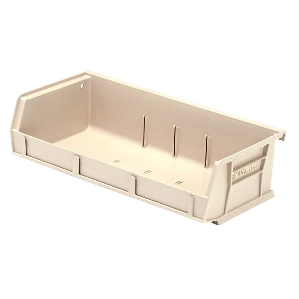 Ultra Series 1.54 qt. Stack and Hang Bin in Ivory (8-Pack) - Hercitys