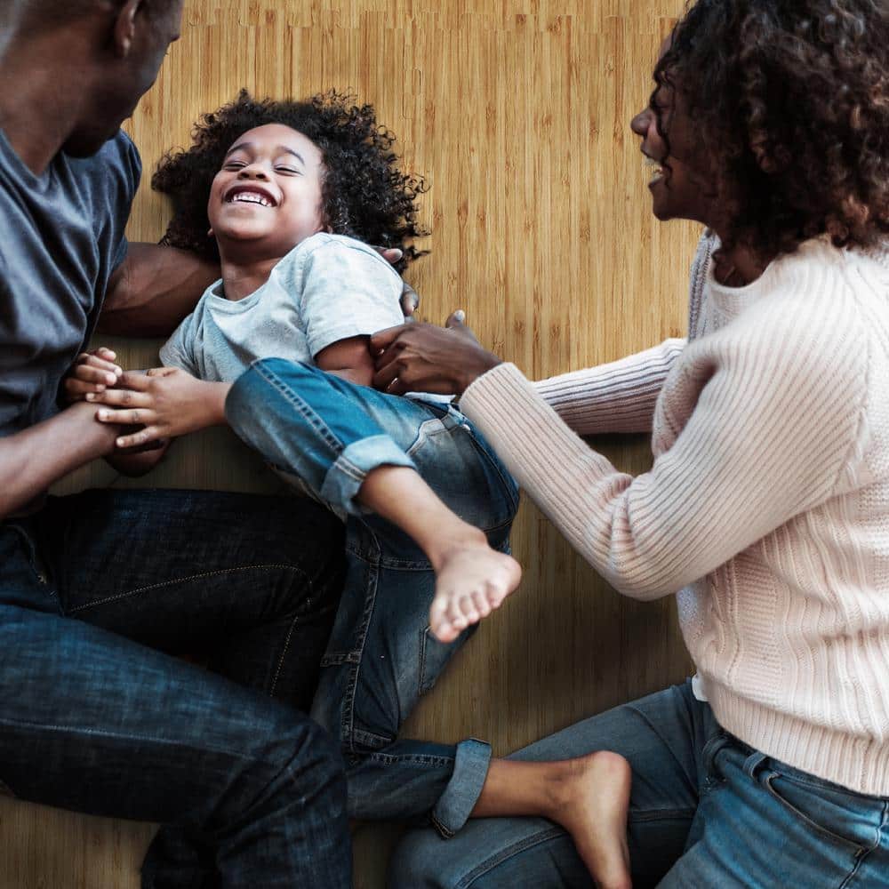 Light Bamboo Thick Printed Wood Grain 24 in. x 24 in. x 5/8″ Interlocking EVA Foam Flooring Gym Mat 4 Tiles, 16 sq. ft. - Hercitys