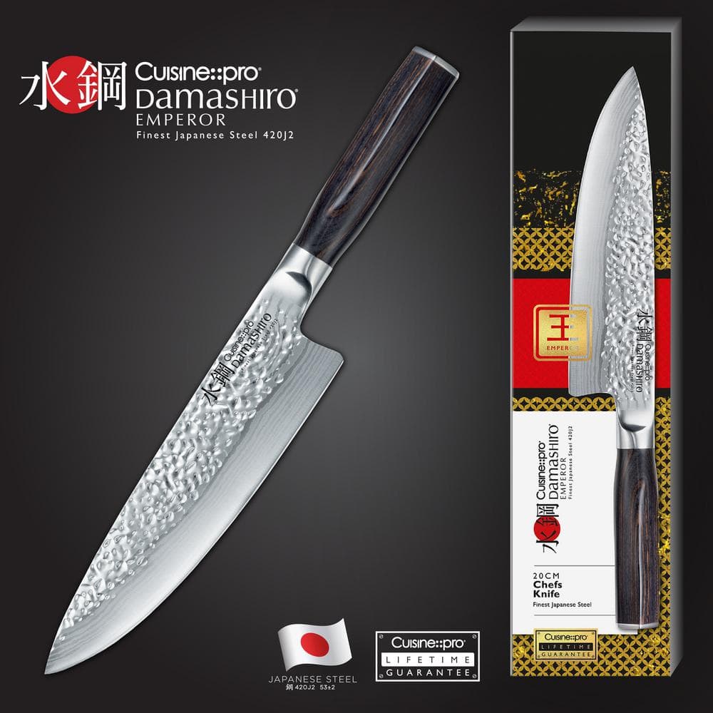 DAMASHIRO EMPEROR 8 in. Stainless Steel Full Tang Chef’s Knife - Hercitys