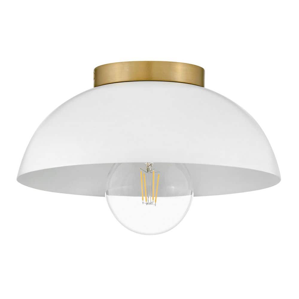 Stu 11.0 in. 1-Light Matte White Flush Mount - Hercitys
