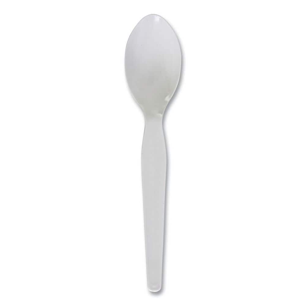 White Heavyweight Disposable Polystyrene Utensils, Teaspoons (1000-Carton) - Hercitys