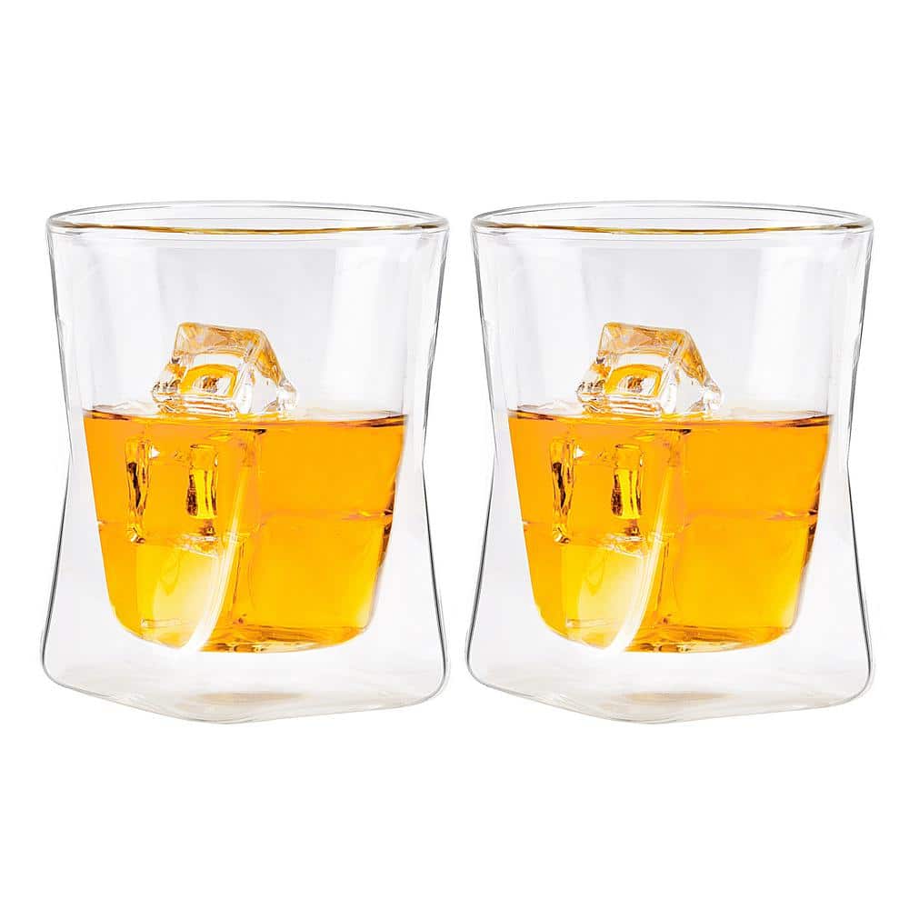 Moderna Artisan Series 10 oz. Double Wall Whiskey Glasses (Set of 2) - Hercitys