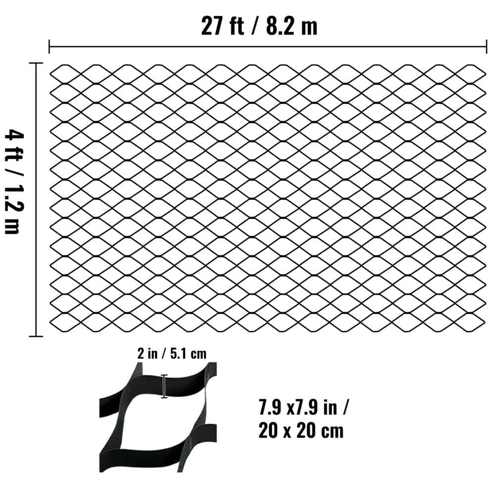 Ground Grid 1885 lb. per sq. ft. Load Weed Barrier 2 in. Depth Patio Pavers 27 x 4 ft. Ground Stabilization Grid for DIY - Hercitys
