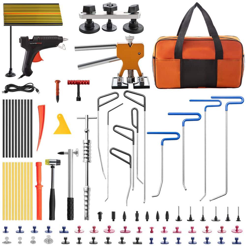 Paintless Dent Removal Rods, 68-Pieces Paintless Dent Repair Tools, 10-Pieces Stainless Steel Rods Car Dent Repair Kit - Hercitys